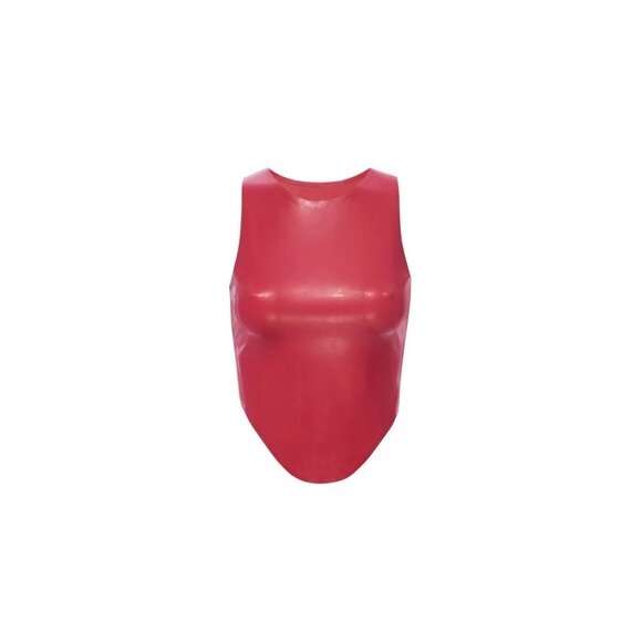 Miaou Jinx Top in Strawberry Large New Womens Faux Leather Vegan Cropped Tank - Picture 8 of 15